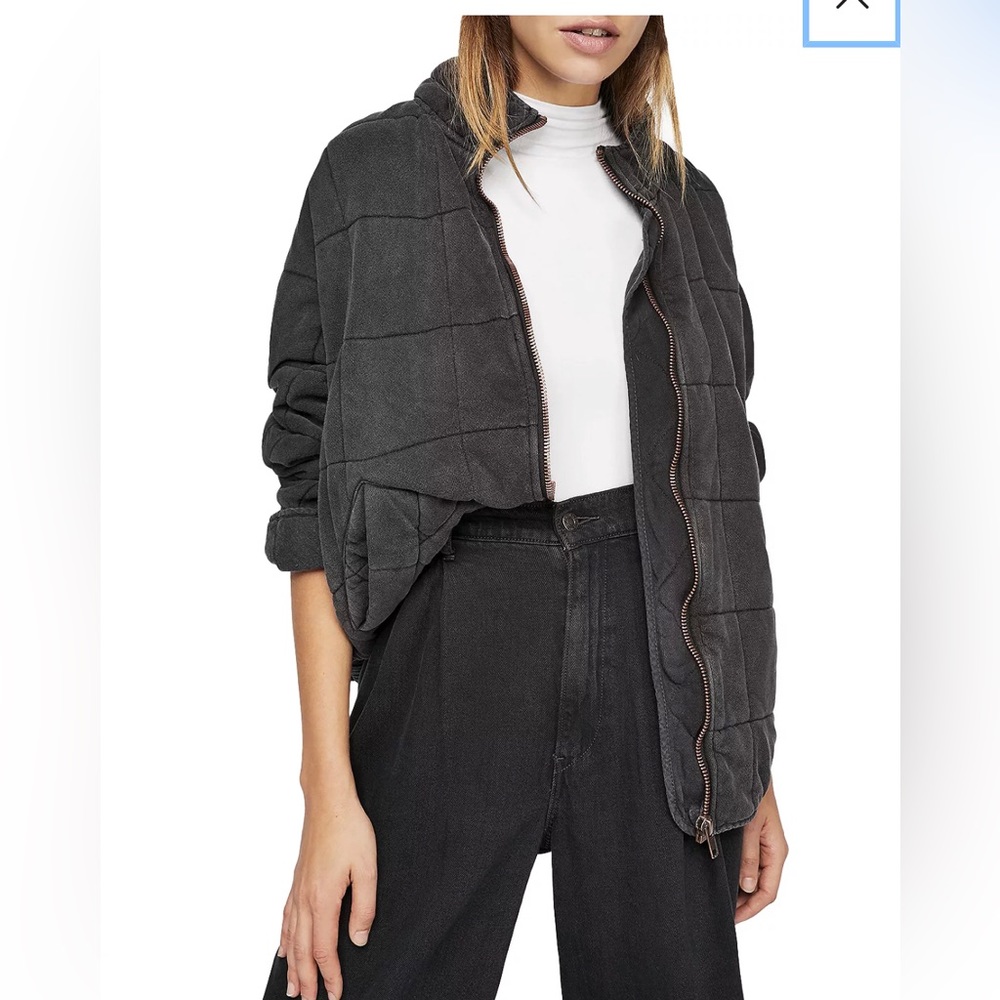 Free People Quilted Dolman Sleeve Jacket, Size Small, Color Black